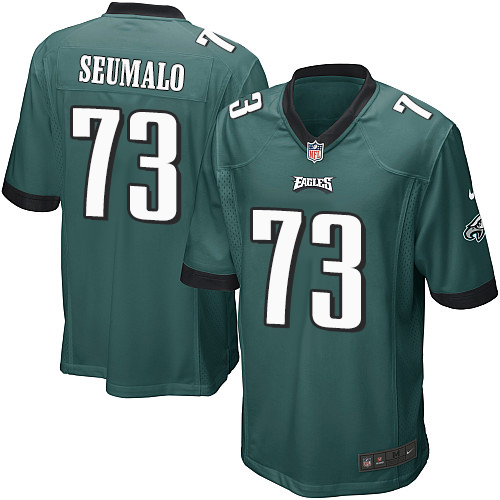 Men's Game Isaac Seumalo Nike Jersey Midnight Green Home - #73 NFL Philadelphia Eagles